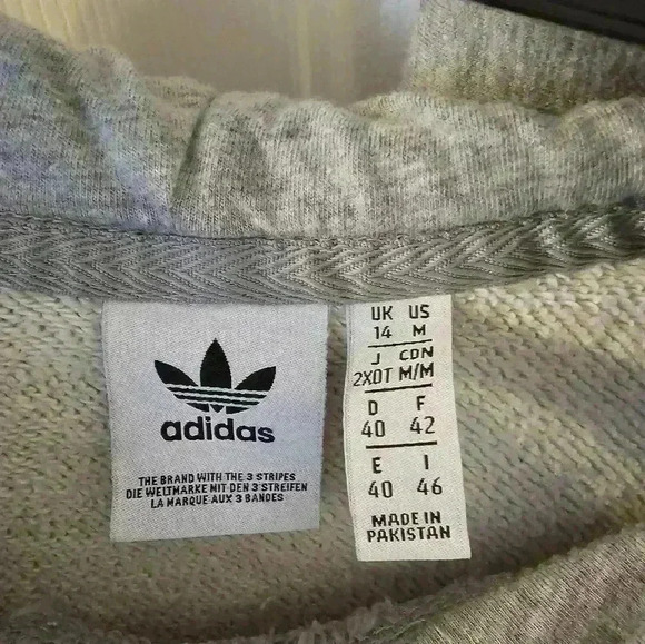 Adidas Superstar Logo Pullover Hoodie Sweater Spell Out Size M Grey - Picture 4 of 4